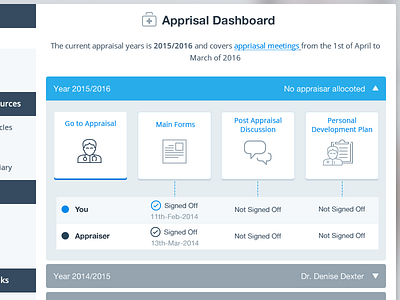 GPTools Appriasal Dashboard appraisal blue british gp medical medicine tools