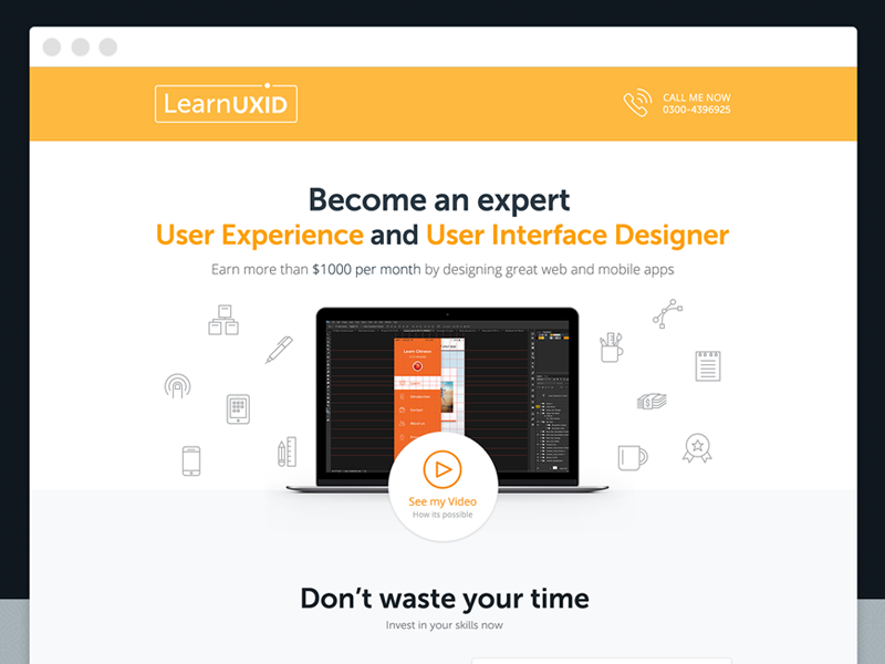 Learnuxid Landing Page landing page ui ux conversion learnuxid design