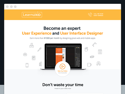 Learnuxid Landing Page conversion design landing page learnuxid ui ux