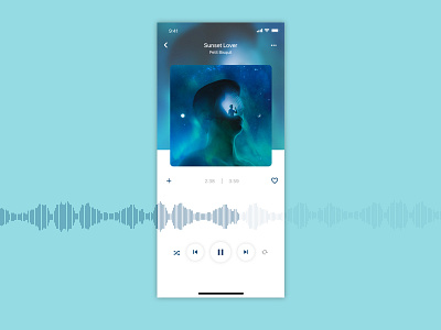 Daily UI #009 - Music player blue daily ui dailyui iphone iphonex music music player play player