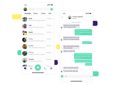 Daily UI #013 - Direct messaging daily ui dailyui direct green instant messaging messenger yellow