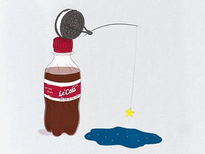 Oreo with Le'Cola cola digitalart dribbble illustration oreo