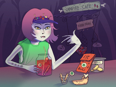 Vampire Cafe art cartoon character art characterdesign digital dribbble illustration vampire