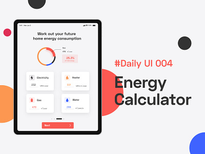 #DailyUIChallenge 004 - Calculator calculator dailyui dailyui 004 dailyuichallenge design energy ipad ipad app