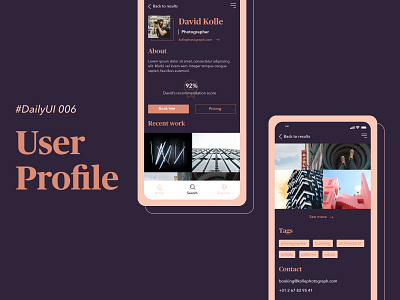 #DailyUIChallenge 006 - User Profile daily ui dailyui 006 dailyuichallenge design app mobile mobile app design mobile design profile ui uidesign user user profile