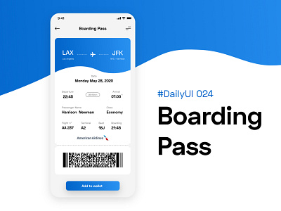 #DailyUIChallenge 024 - Boarding Pass