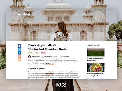#DailyUIChallenge 035 - Blog Post article blog blog post dailyui dailyui 035 dailyuichallenge post travel travel blog ui ui design webdesign