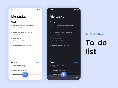 #DailyUIChallenge 042 - To-do list app design dailyui dailyui 042 dailyuichallenge mobile app tasks to do to do list