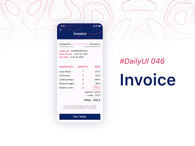 #DailyUIChallenge 046 - Invoice