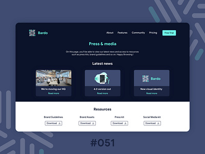 #DailyUIChallenge 051 - Press Page brand assets brand guidelines dailyui dailyui 051 dailyuichallenge media kit press kit press page uidesign web page webdesign