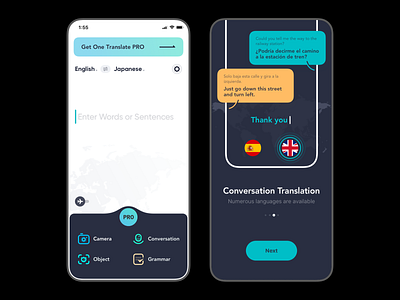 One Translate app clean holiday translate translator ui vacation