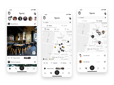 Meet Spotz ⭐️ app application bars design designers food friends ios photo places productdesign shop sketch sketchapp socialmedia story ui ux