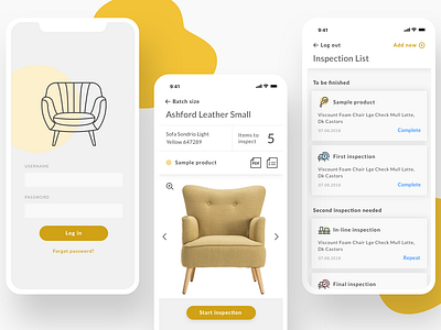 Concept - iOS application app application furniture ios mustard quality ui uxd yellow
