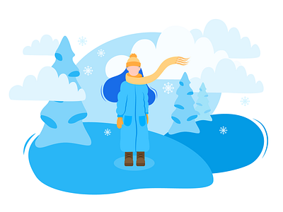 Winter is coming cap cold illustration illustrator minimalism scarf snow winter winter is coming woman