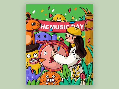 The Music Day web design illustration