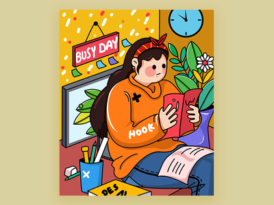 A Busy Day design illustration web