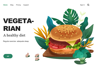 vegetarian diet design illustration web