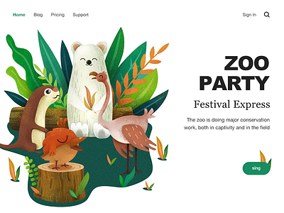 party design illustration web