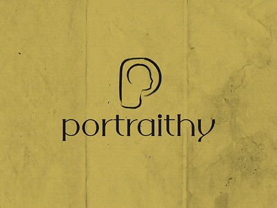 Portraithy 1 brand brand identity dry brush face gold letter p letter p logo logo logo design p photo portrait