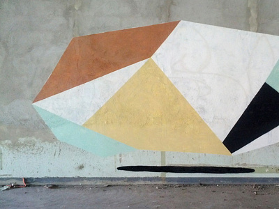 Painting geometric colors geometric graffiti painting wall