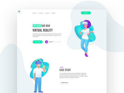 Virtual Reality Landing Page agency branding buy design header illustration landing landing page typography ui ux vector virtual reality web website