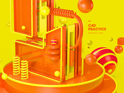 C4D practice - L 3d c4d graphic rendering vision
