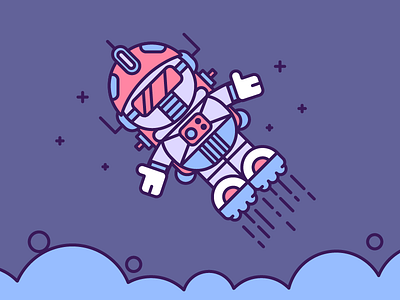 ✨ Astronaut 🤖 2017 art cool cute fun illustration line stroke vector