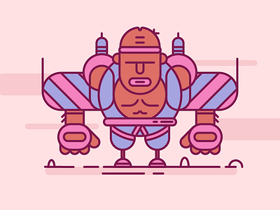 🌸 pink warrior 👳🏿 👺 2017 art cool cute fun illustration line stroke vector
