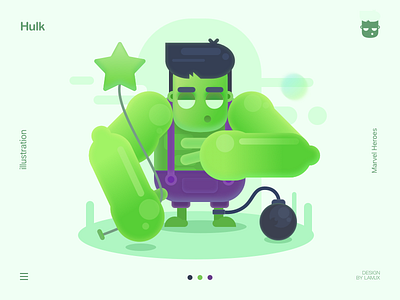 🔋 Hulk 💚 2017 art cool cute fun illustration line stroke vector