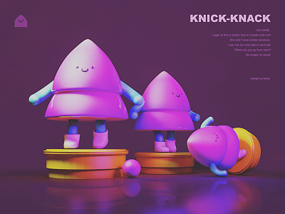 knick-knack 3d c4d cartoon cute doll rendering toys