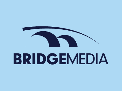 BridgeMedia logo design bridge clean design logo minimal modern simple