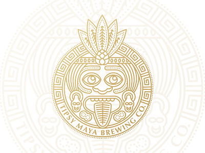 Tipsy Maya brewing authentic badge beer emblem logo mark maya mexico tequila