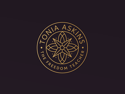 Tonia Askins logo badge compass entrepreneur experienced flower freedom growth linelogo linework logo