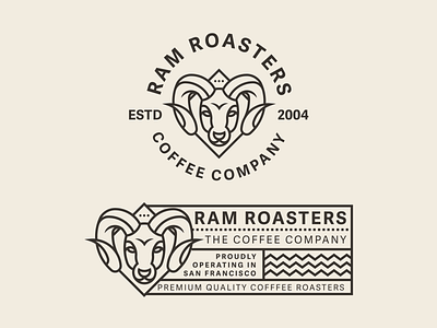 Ram roasters concept badge coffee coffee bar coffee label coffee roaster deer horn label label design ram roasters