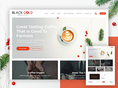 Black Gold Coffee design desktop flat home index landing ui ux weblayout webmockup website