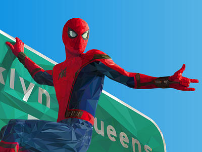 Spider-Man: Homecoming in Lowpoly art artwork comic heroes homecoming lowpoly marvel spider man spiderman