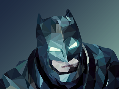 Batman in lowpoly art artwork batman benaffleck comics dc lowpoly poly polygon