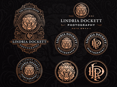 Lindria Dockett Logo Pack animal animals branding design illustration logo logos luxury sophisticated vintage