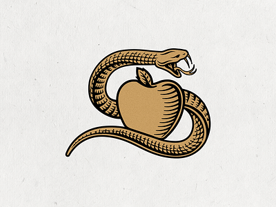 Snake and apple logo animal apparel branding clothing illustration logo luxury sophisticated vector vintage
