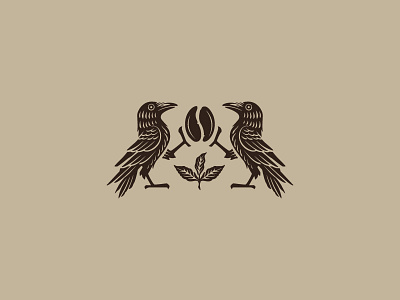 Raven animal animals birds coffee logo logos raven sophisticated vintage