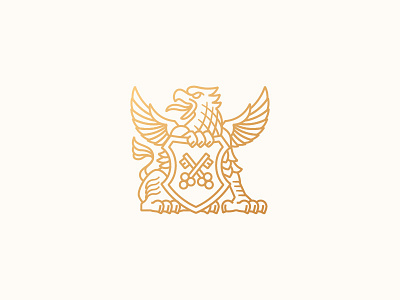 Griffin & keys gold griffin gryphon lined logo logos modern real state shield sophisticated