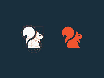 Squirrel grid geometric grid icon logo modern squirrel vintage