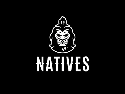 Natives logo bold branding design esports logo face fun gaming illustration logo logos modern sports typography ui vintage