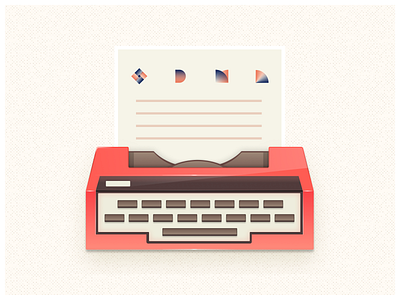 Typewriter branding icon illustration logo ui