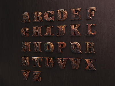 alphabet By midjourney and blender