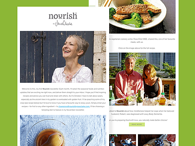 Nourish by Jane Clarke newsletter branding design newsletter nutrition nutritionist ui ui design wellness