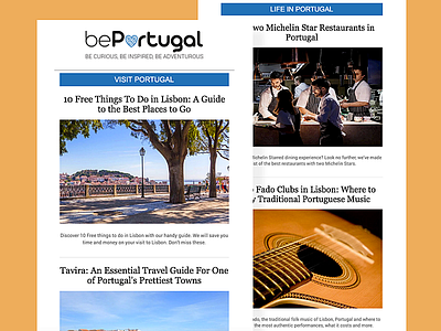 bePortugal newsletter (white) branding design logo newsletter portugal tourism ui ui design