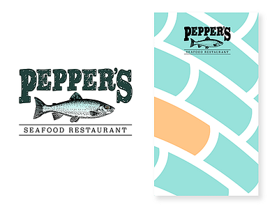 Pepper's Seafood Restaurant logo and menu cover branding design illustration logo menu design restaurant typography