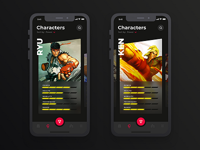 Street Fighter V - Concept App app capcom sfv street fighter uiux