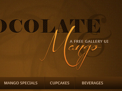 Chocolate & Mango - free gallery ui chocolate golden gradients lights mango shadows texture